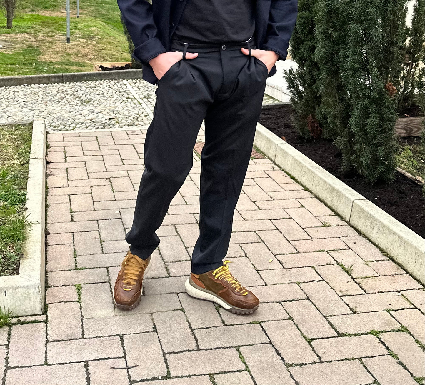 Nineinthemorning - Trouser Fold Slim Pences Black