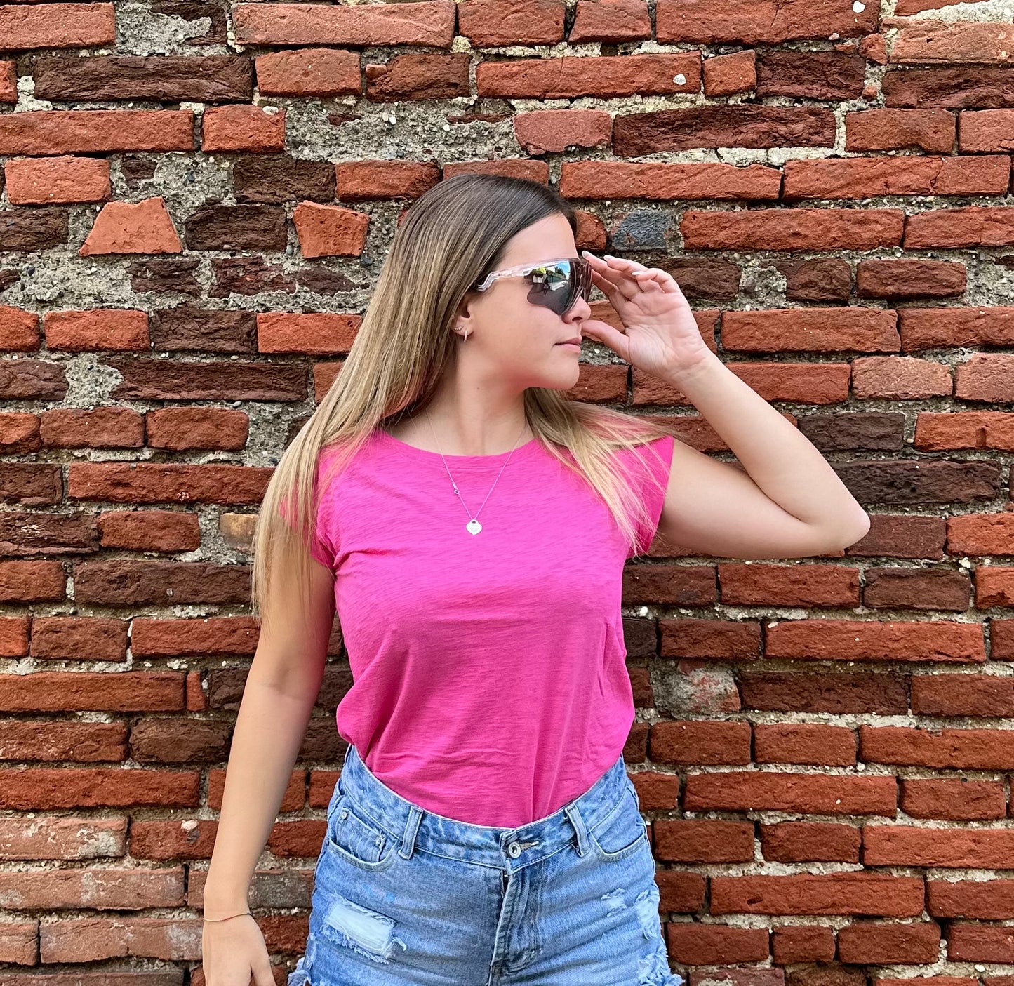 Anonym - T-shirt Noelia 100% Cotone PIMA Peruviano Pink
