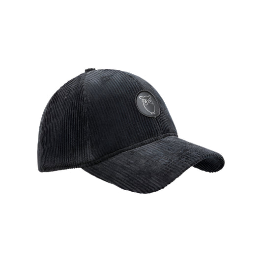 Knowledge Cotton Apparel - Hat 8 Wales Corduroy Black Jet