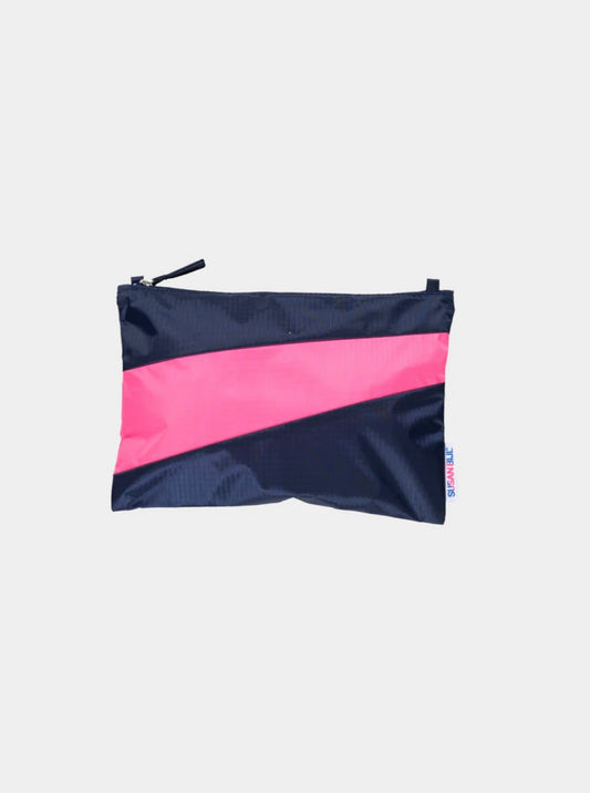 Susan Bijl - The New Pouch Navy & Fluo Pink Medium
