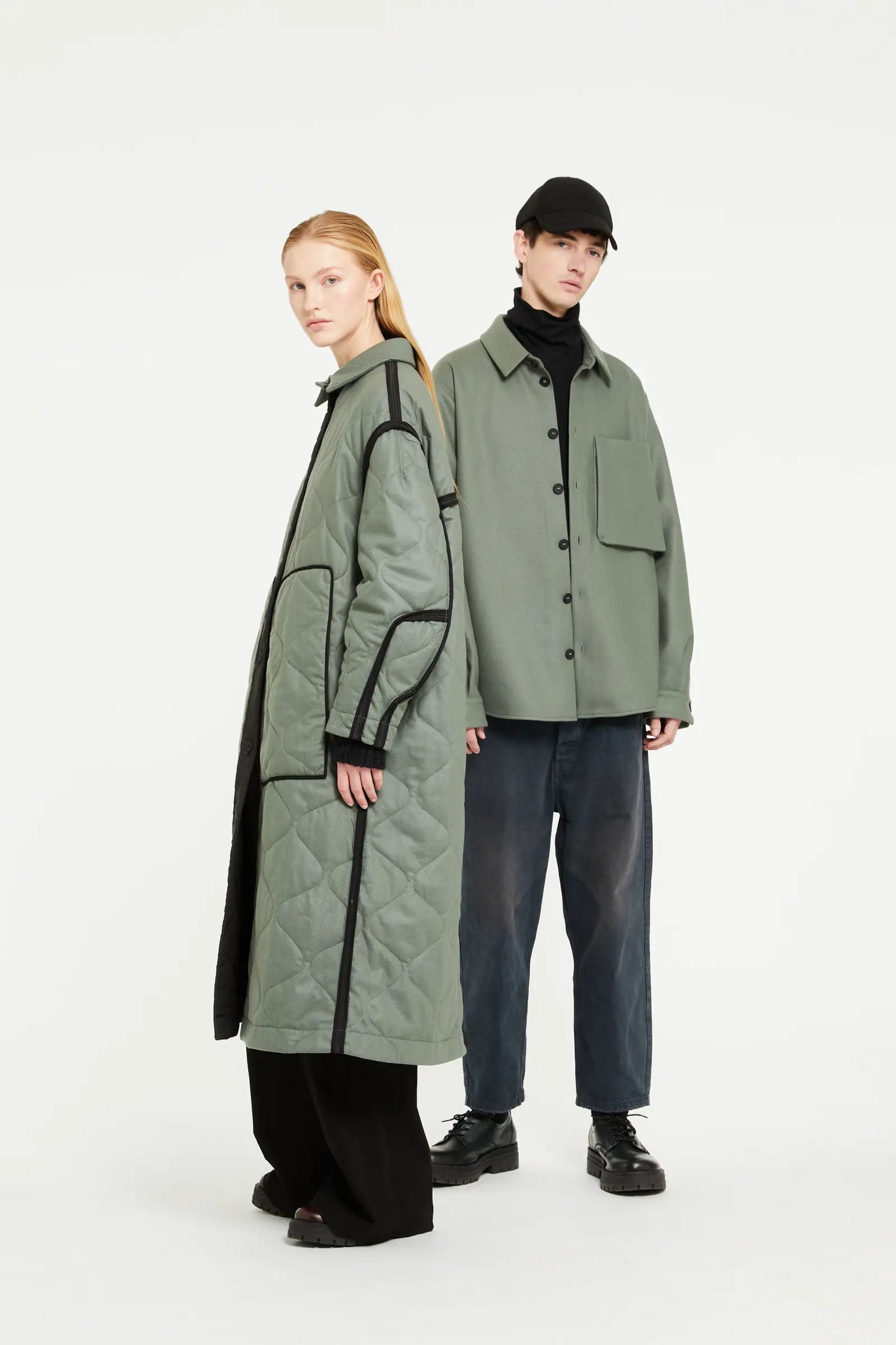 T-Coat - Trench T38  Flanel Military Green