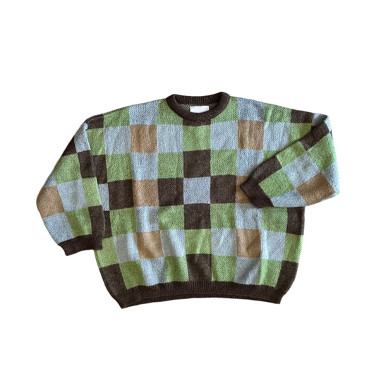 Rita Row - Sweater Nellie Checked Green Brown