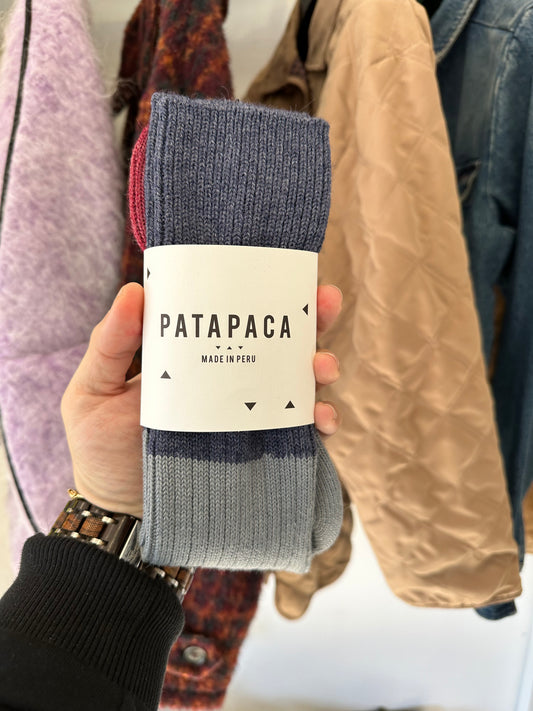 Patapaca - Sock Tri Alpaca Bamboo Azul Wine