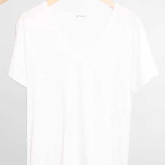 Anonym - T-shirt Esmèe 100% Cotone PIMA Peruviano White