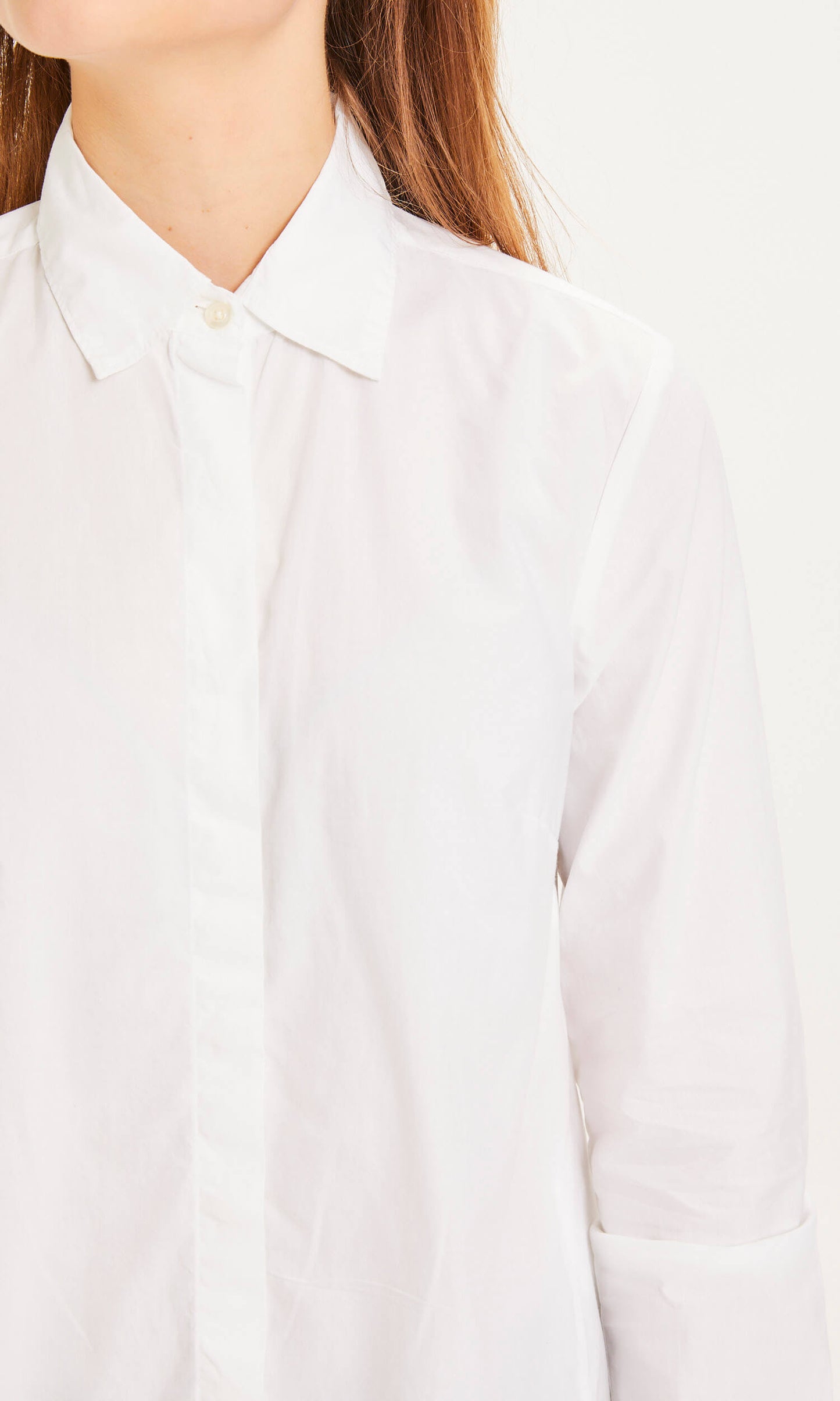 Knowledge Cotton Apparel - Shirt Jacinta A-shape White