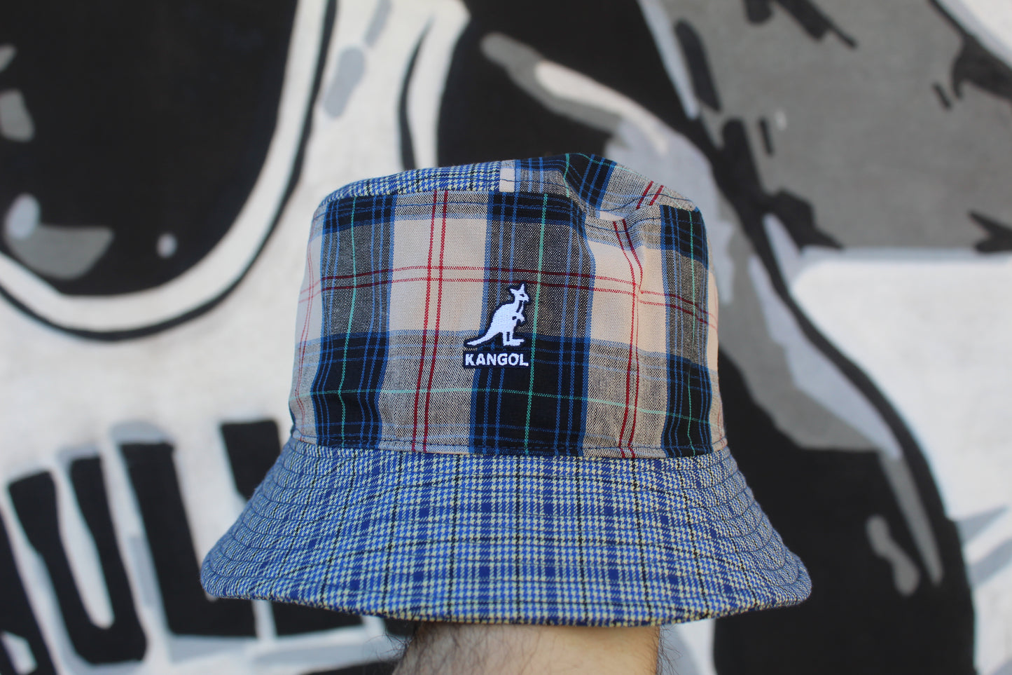 Kangol - Bucket Hat Plaid Mash Up Mykonos Blue