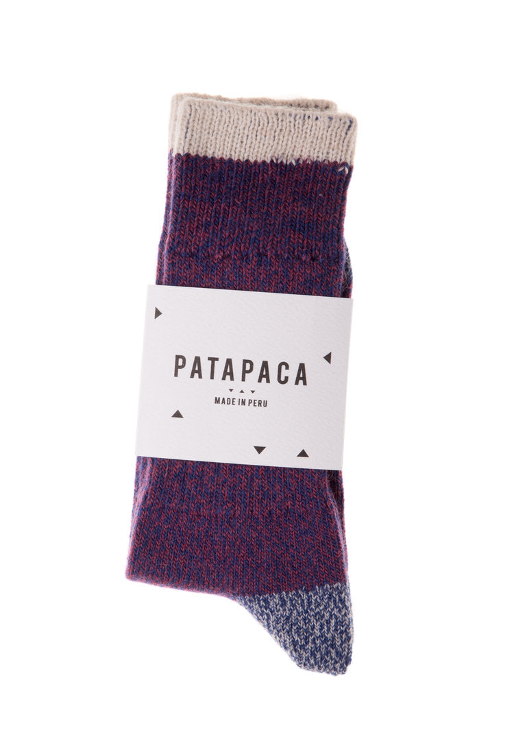 Patapaca - Sock Ribbed Melange Azulino