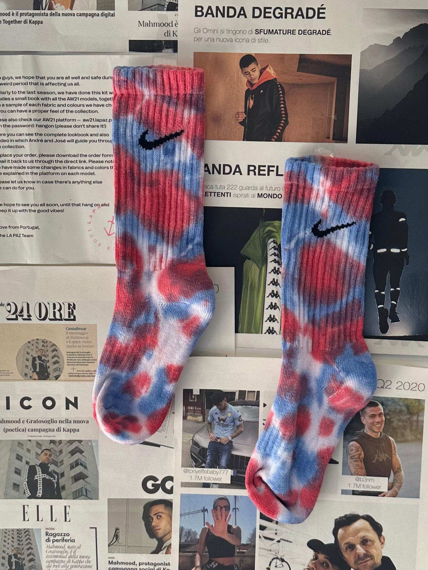 Nike - Socks  Long Plus Cushioned White/Red/Blue