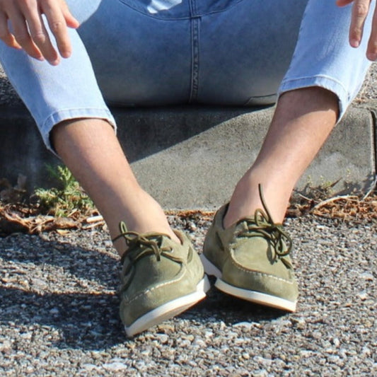 Sebago - Shoe Mocassino Docksides Portland Nubuck Green Military