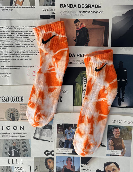 Nike - Socks  Plus Cushioned White/Orange