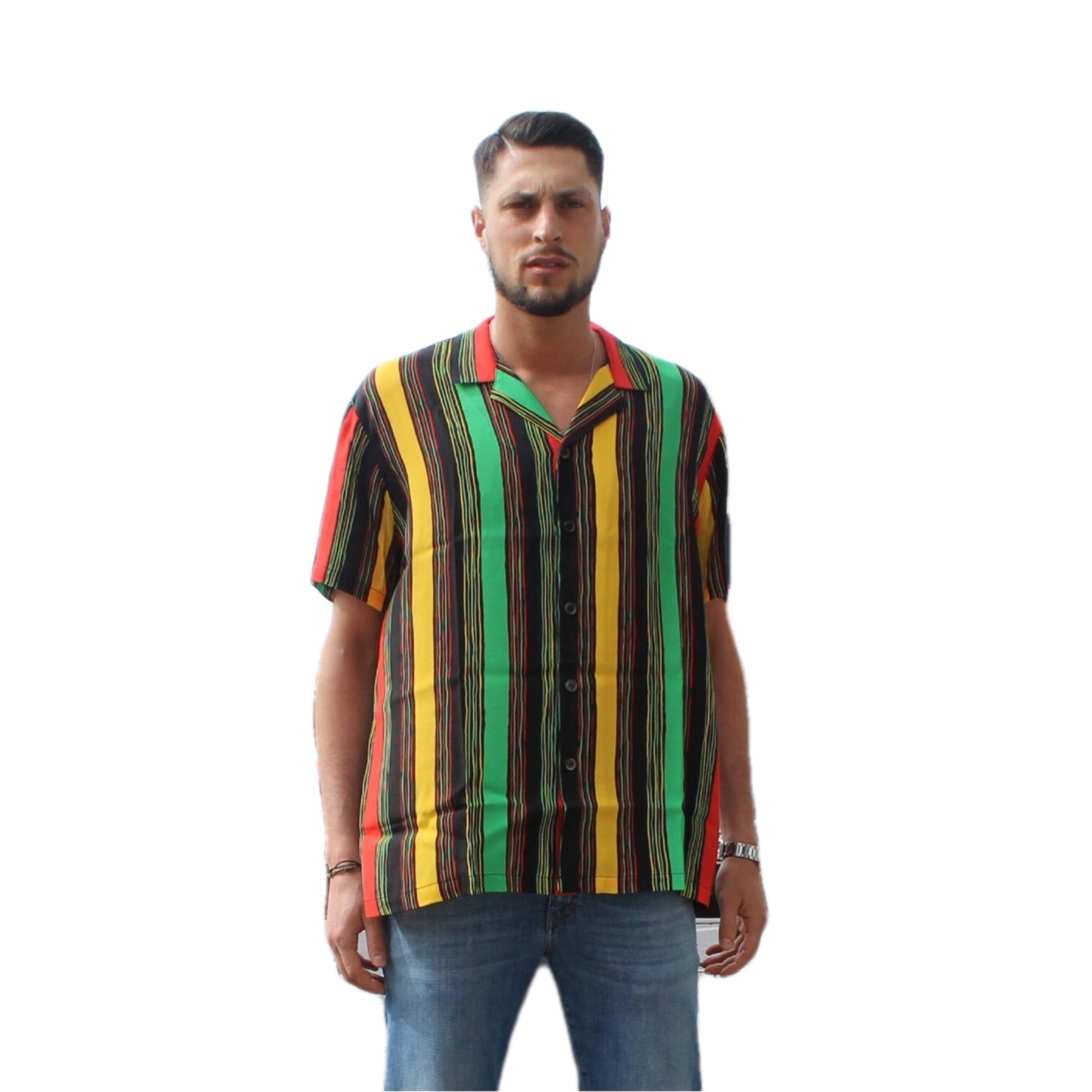 Waxman Brothers - Shirt Hawaiian Stripped Short-Sleeved  code 160